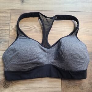 Lululemon Speed Up Sports Running Bra Womens 8 Gray Black Mesh